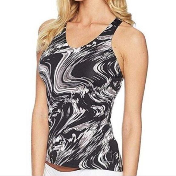 Nike Swim Marble Ombré Gray Swirl Tankini Top - Picture 3 of 8